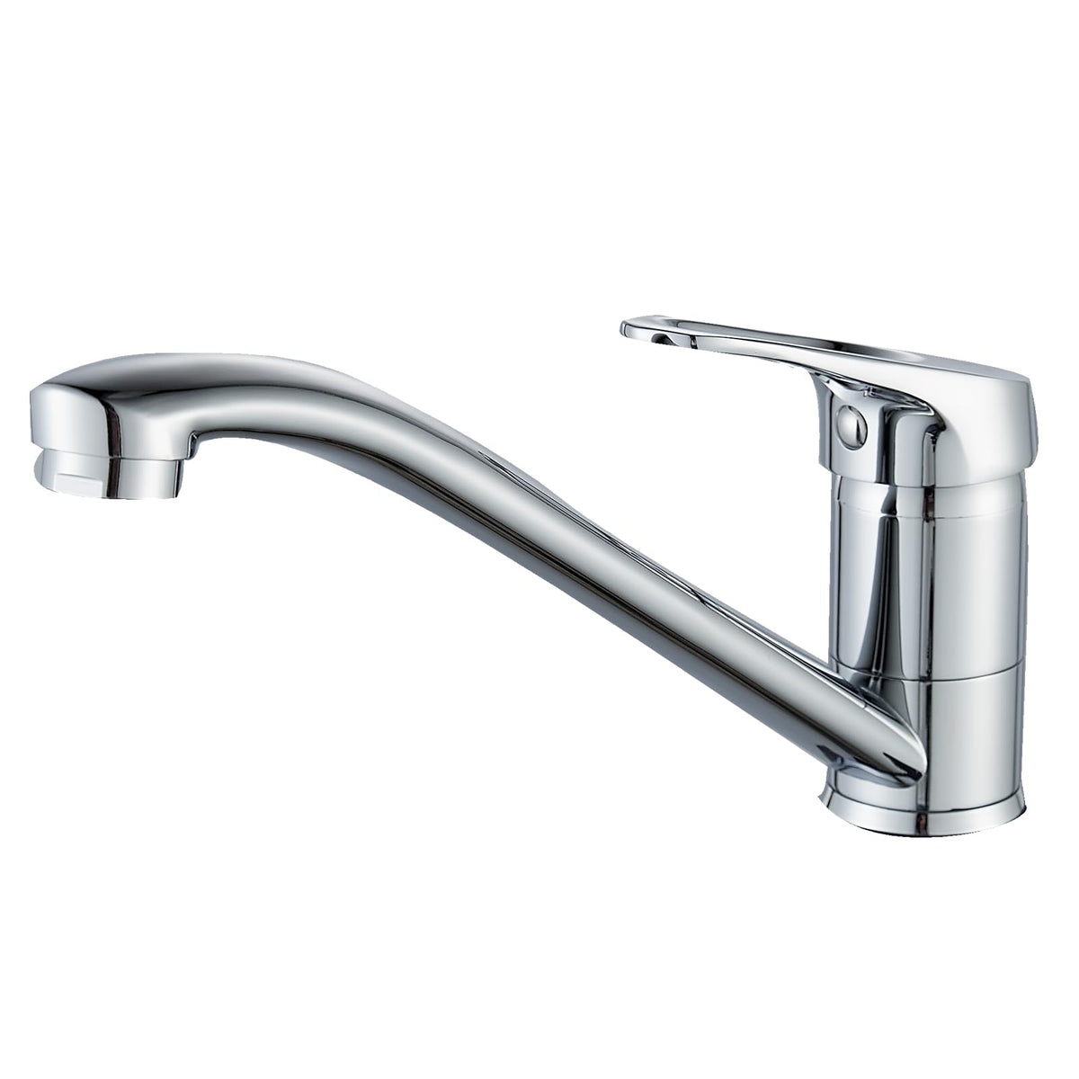 BELZ Kitchen Mixer Tap - Single Lever Monobloc Sink Faucet, Solid Brass Body with Chrome Finish, 360? Long Swivel Spout for Caravan/RV, Home Kitchen,