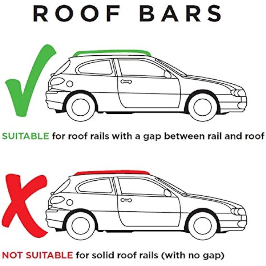 Summit SUM-001 Roof Bar to Fit Cars with Running Rails, Black Steel