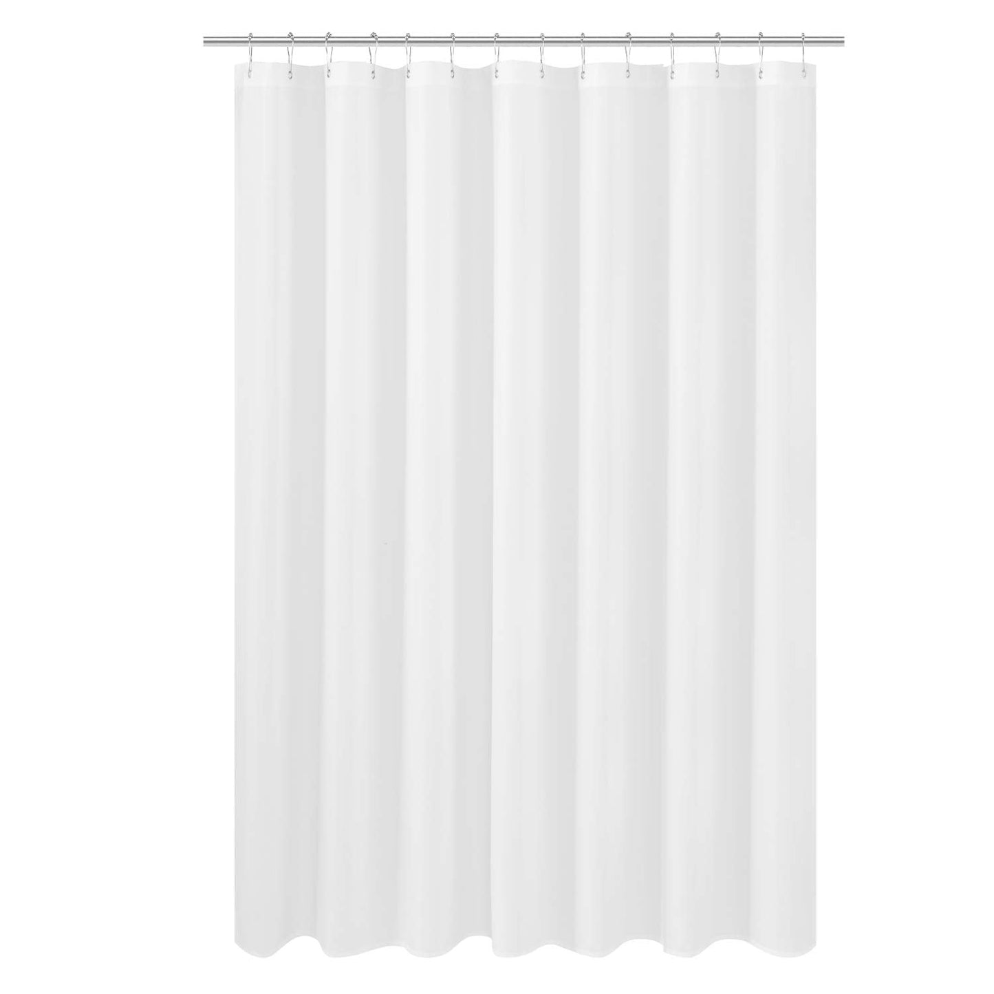 N&Y HOME Fabric Shower Curtain Liner Wide and Long 78 x 78 inches, Hotel Quality, Washable, Water Repellent, White Bathroom Curtains with Grommets,