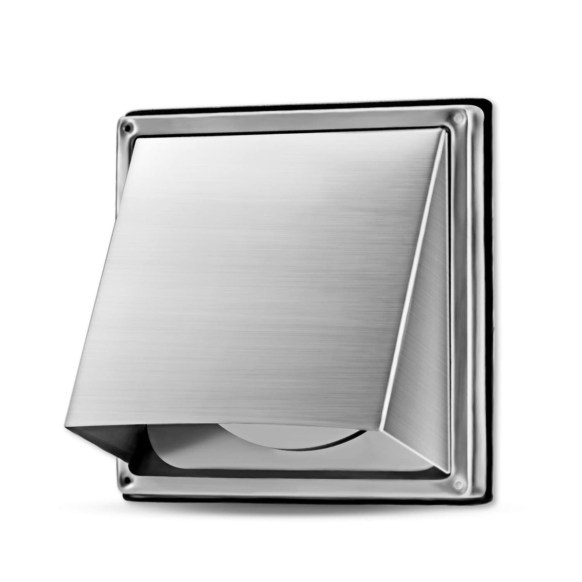 WeCooper Cowled External Air Vent Covers 100mm?4 inch 304 Stainless Steel Grille with Backdraft Shutter?Walls Extractor Fan Vent Weatherproof