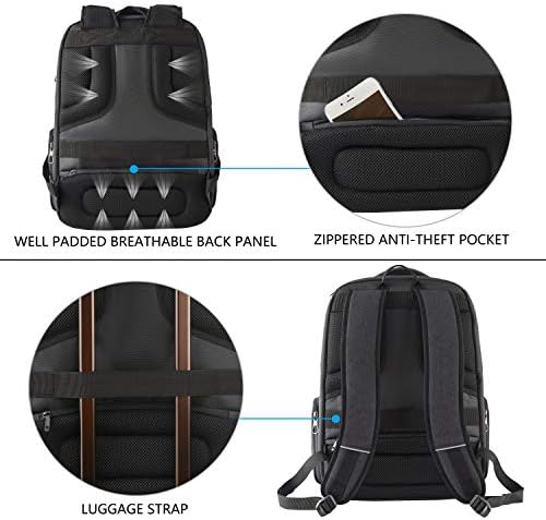 KROSER School Laptop Backpack 17.3 Inch Large Travel Computer Backpack Water-Repellent Daypack with USB Charging Port & Headphone Interface RFID Pockets