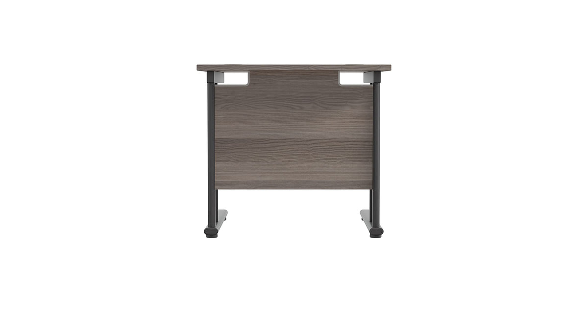 Office Hippo Heavy Duty Rectangular Cantilever Office Desk, Grey Oak Top/Black Frame, 80 x 80 cm
