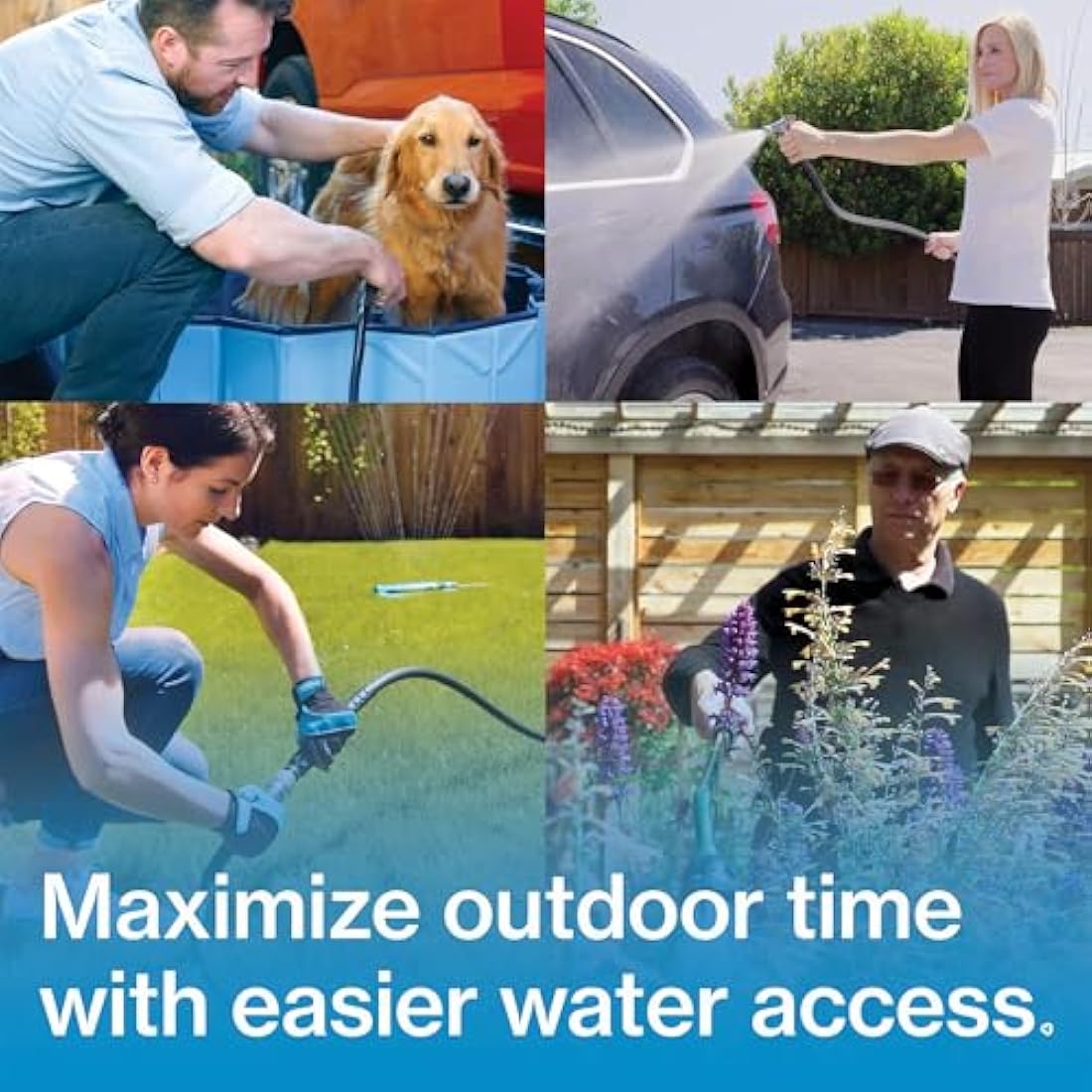 Aquor House Hydrant V2+ Frost Free Outdoor Garden Faucet with Quick Connect and Anti-Siphon, 10 inch, Slate Gray Polymer
