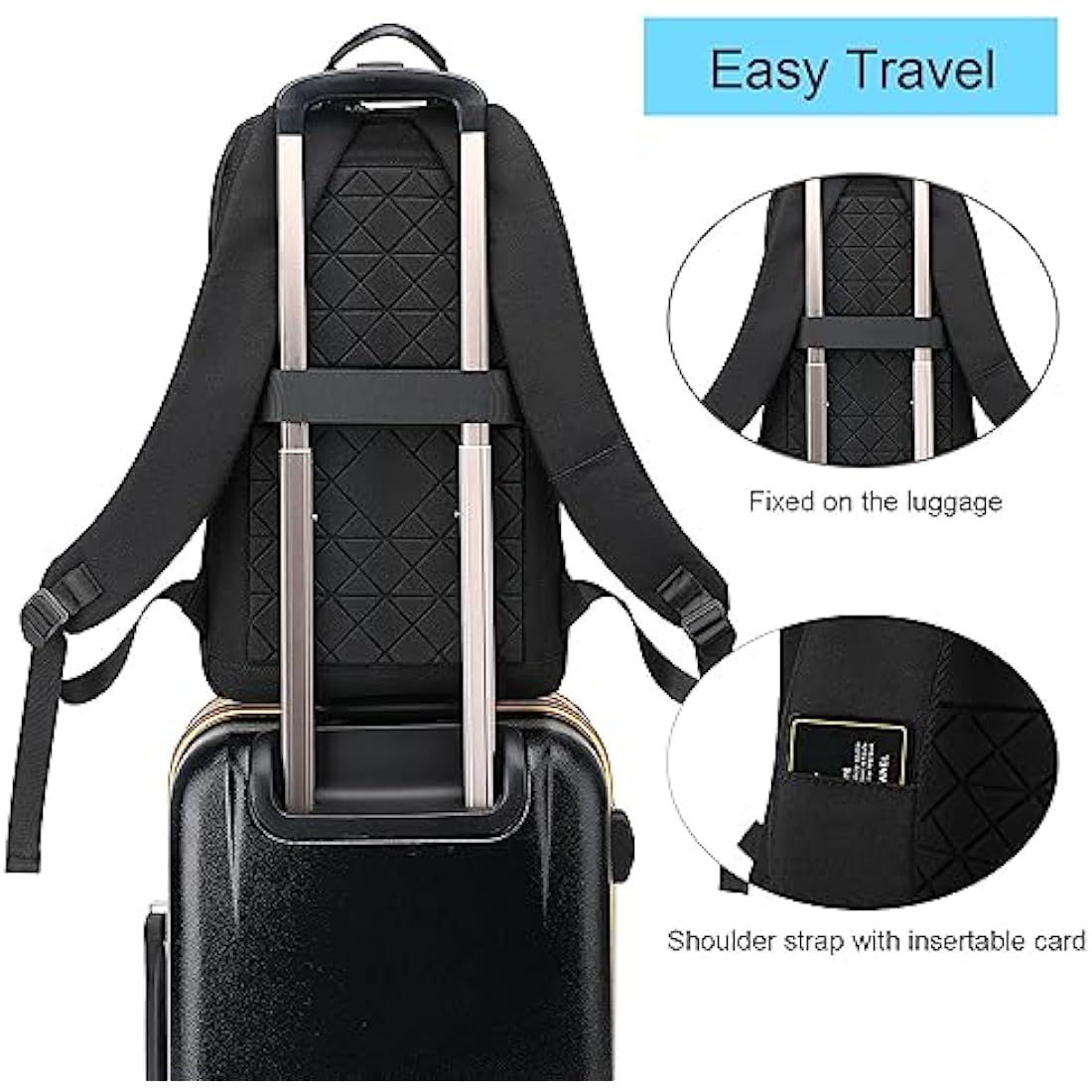 AUGUR Business Slim Backpack for Men Women 15.6 inch Water Resistant Laptop Backpack Computer Notebooks Lightweight Small Backpacks For Travel/Business/Work