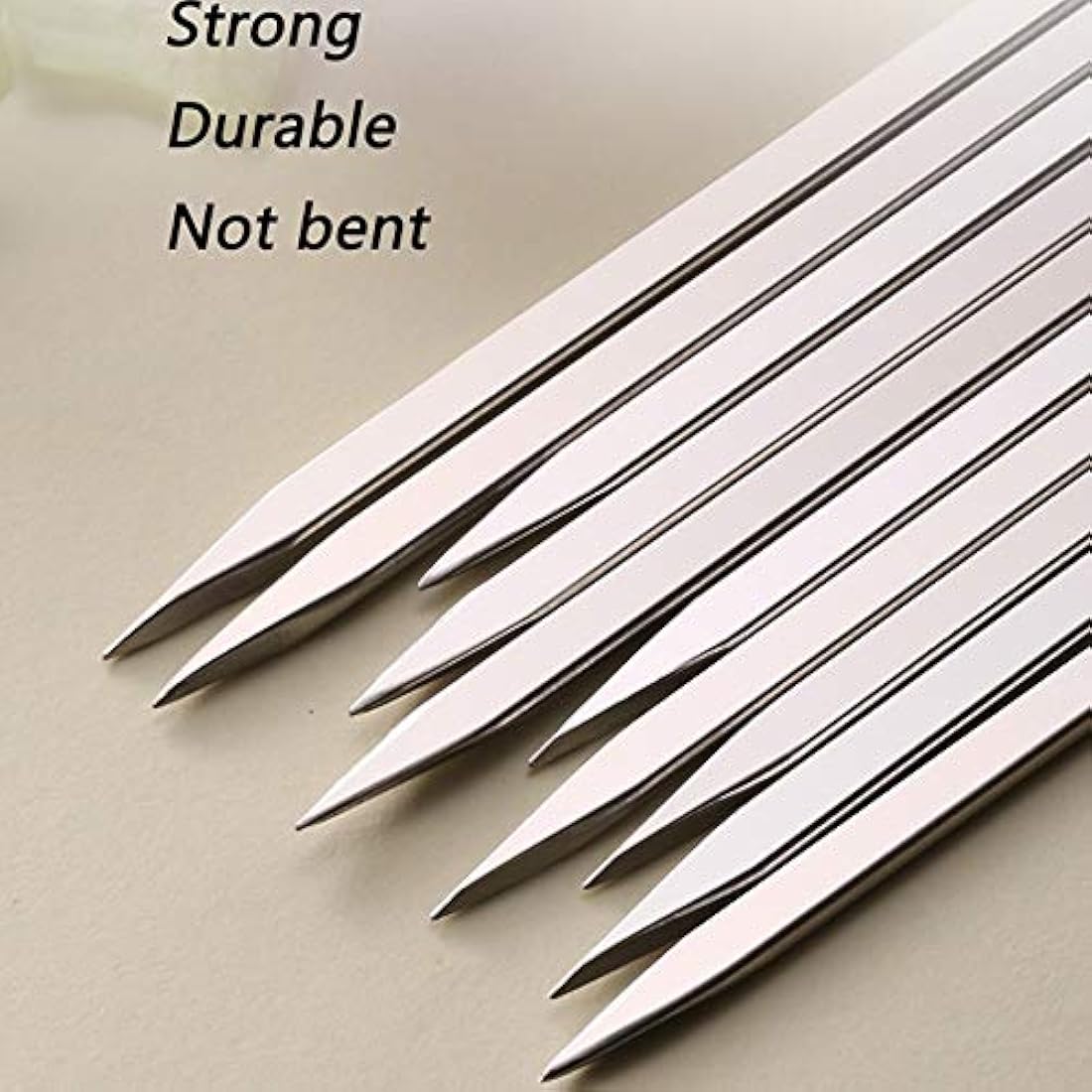 Skewers for Grilling, Stainless Steel BBQ Sticks with Wooden Handle 16 inch Kabob Skewer with Campfire Roasting Bag, 8 PCS (Wooden)
