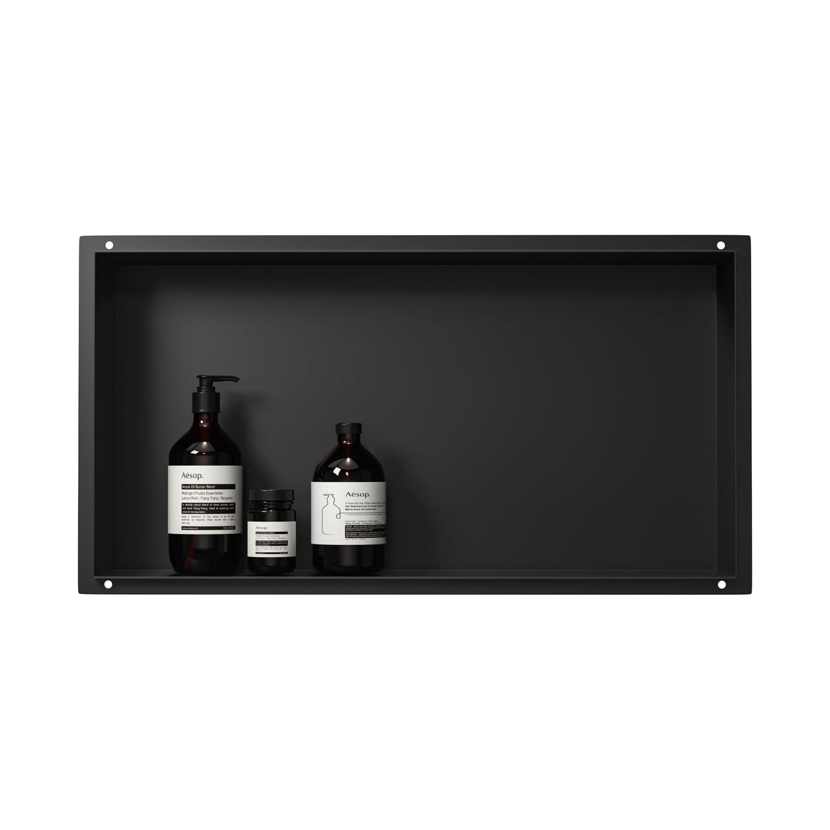 Bernkot Black 304 Stainless Steel Wall Mounted Shower Niche, 64 x 33.5 x 9.6 cm, No Tile Needed, Flush Mount