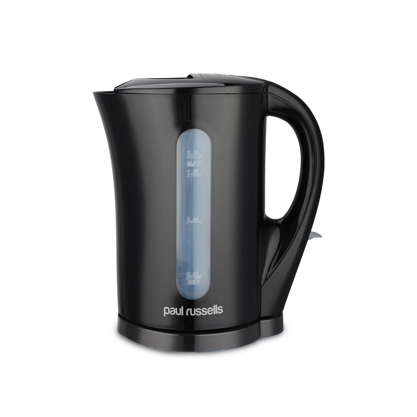 paul russells Electric Plastic Kettle, 2200W 1.7L, Hot water dispenser, Black Boil-Dry Protection, Auto Shut off Stirx Control