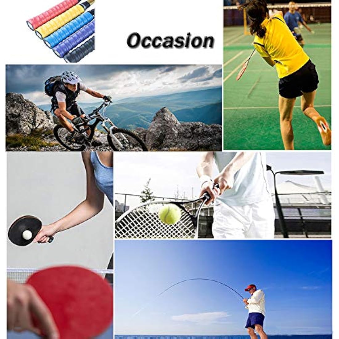 Senston PU Racquet Grip 5 Pack Tennis/Badminton/Squash Rackets Overgrip Anti Slip Perforated Super Absorbent Grips