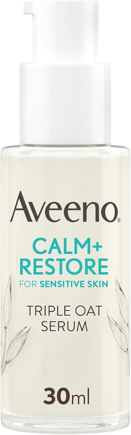 AVEENO Face CALM+RESTORE Triple Oat Serum (1 x 30ml), Instantly Smoothing Face Serum with Triple Oat Complex and Calming Feverfew for Fortified Skin,