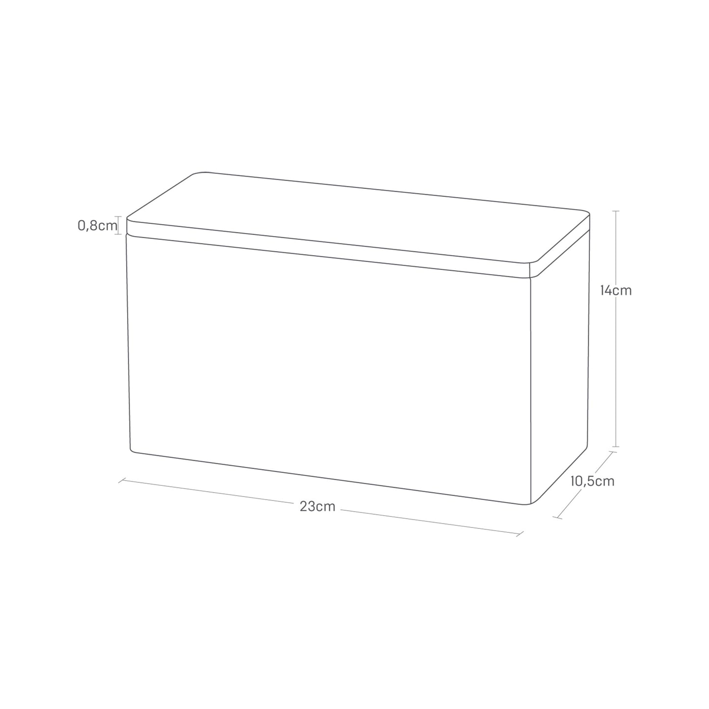 Yamazaki 4807 RIN Storage Box, black, Steel/Plywood, Minimalist, 23 x 10.5 x 14 cm
