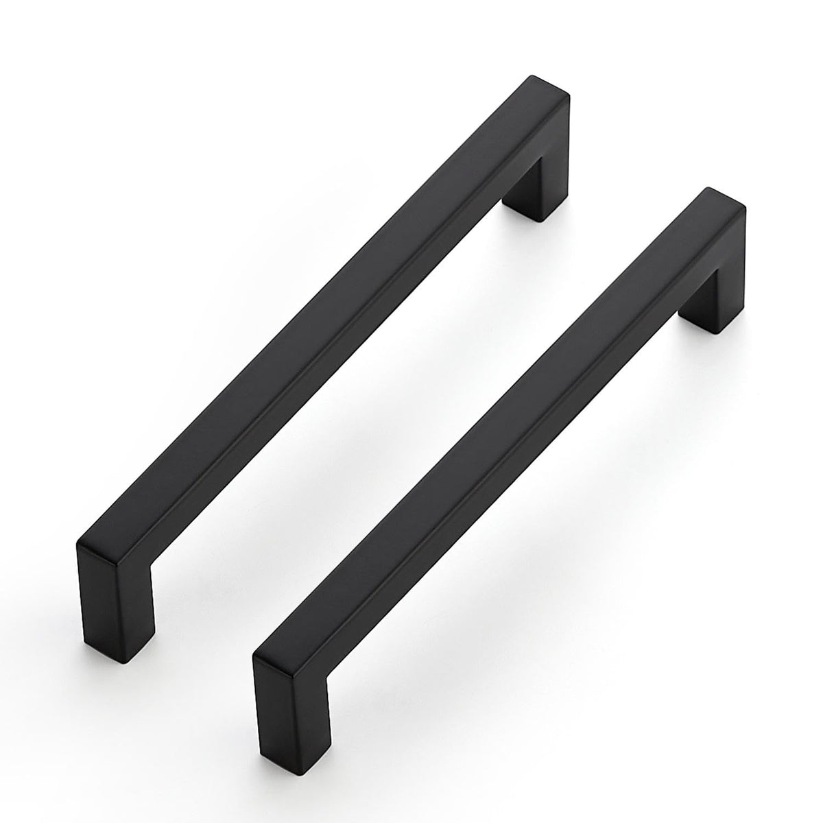 Ravinte 10 Pack Kitchen Door Handles Black Handles for Cupboards 160mm Cupboard Pulls Kitchen Cabinet Pulls Square Bar Wardrobe Hardware Cabinet Door