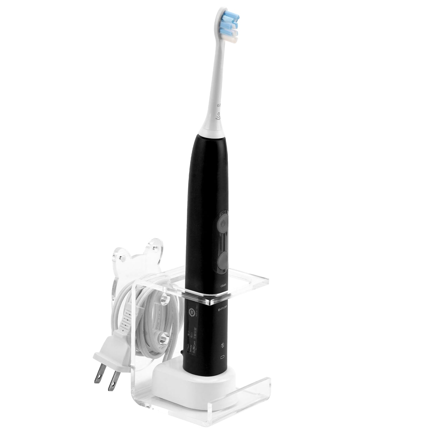 Electric Toothbrush Holder Wall Mounted, Electric Toothbrush Cord Organizer Holds 1 Chargers, Self Adhesive Electric Toothbrush Stand for Bathroom,