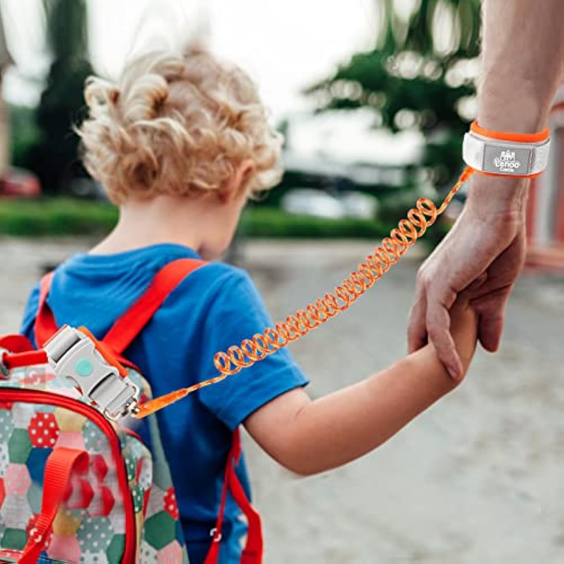 Lehoo Castle Baby Reins for Walking, 1.5M Toddler Reins for Kids with Induction Lock, Anti Lost Wrist Link Wrist Reins, Child Safety Harness for Autism Boys Girls (Orange)