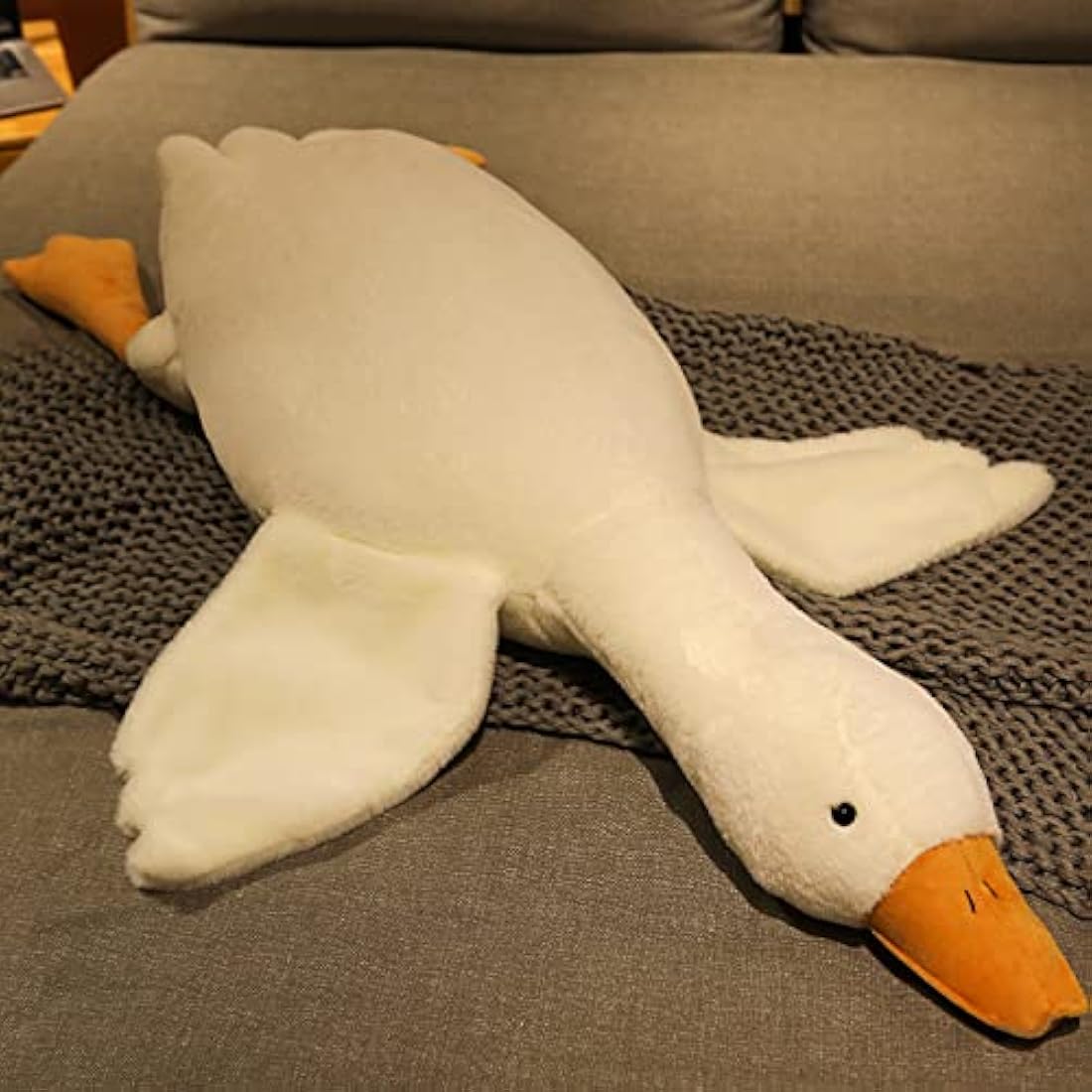 50-160CM Huge Goose Plush Toys Big Duck Doll Soft Stuffed Animal Sleeping Pillow Cushion for Kids and Girls (160CM)
