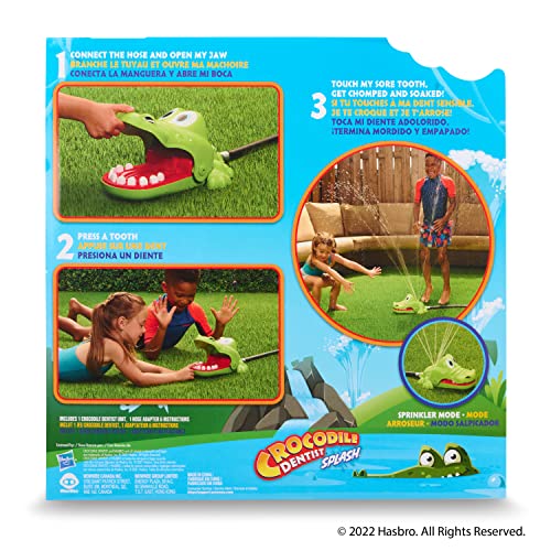Hasbro Crocodile Dentist Splash – Fun Outdoor Water Games – More Water, More Fun!