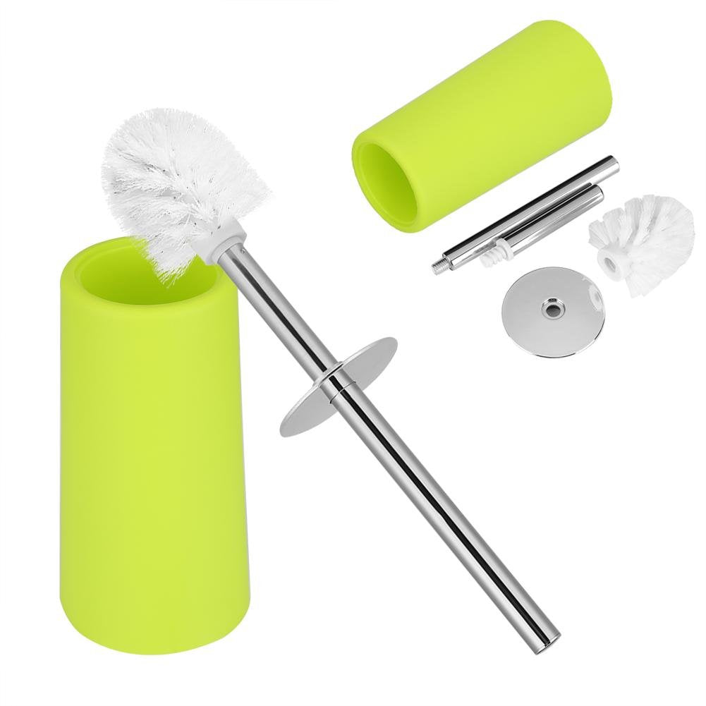 Toilet Brush Stainless Steel Toilet Brush Holder Strong Compact Toilet Brush Set with Heavy Base for Bathroom Toilet(Green)