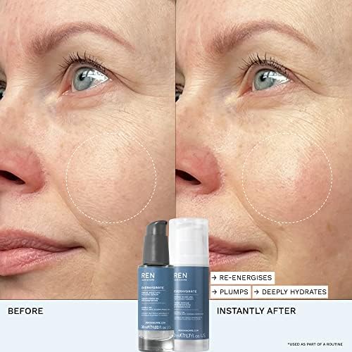 REN Everhydrate Marine Moisture-Restore Serum, 30ml – Ultra-Hydrating Serum with Algae and Hyaluronic Acid, Clinically Proven 72-Hour Hydration for Dehydrated Skin, Smooths and Plumps
