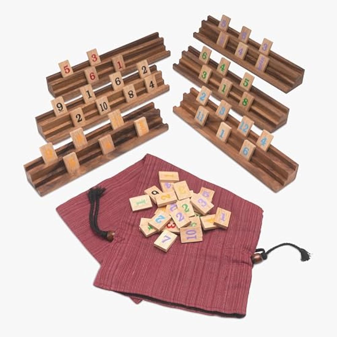 LOGOPLAY Rummy for 6 players - Okey - board game - placement game with 162 tiles in a fabric bag
