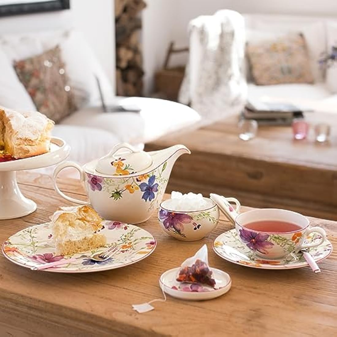 Villeroy & Boch Mariefleur Tea Teapot, 620 ml, Height: 13.5 cm, Premium Porcelain, Multicolour