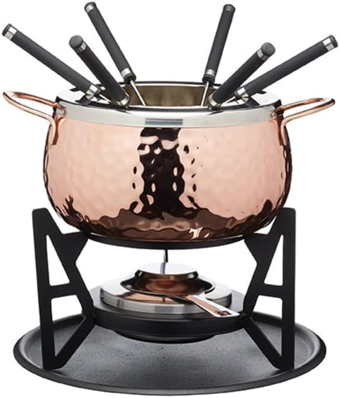 Artesà Fondue Set, Used- good, signs of use in pot, rest looks new, missing forks +diffuser, scruffy box
