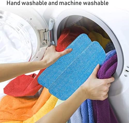 Ulable 6 Pack Spray Mop Heads Replacement Mop Pads Reveal Mop Cleaning Pad ,Fit for All Spray Mops & Reveal Mops Washable 16.5*5.11 Inches. (6 Pack Blue)