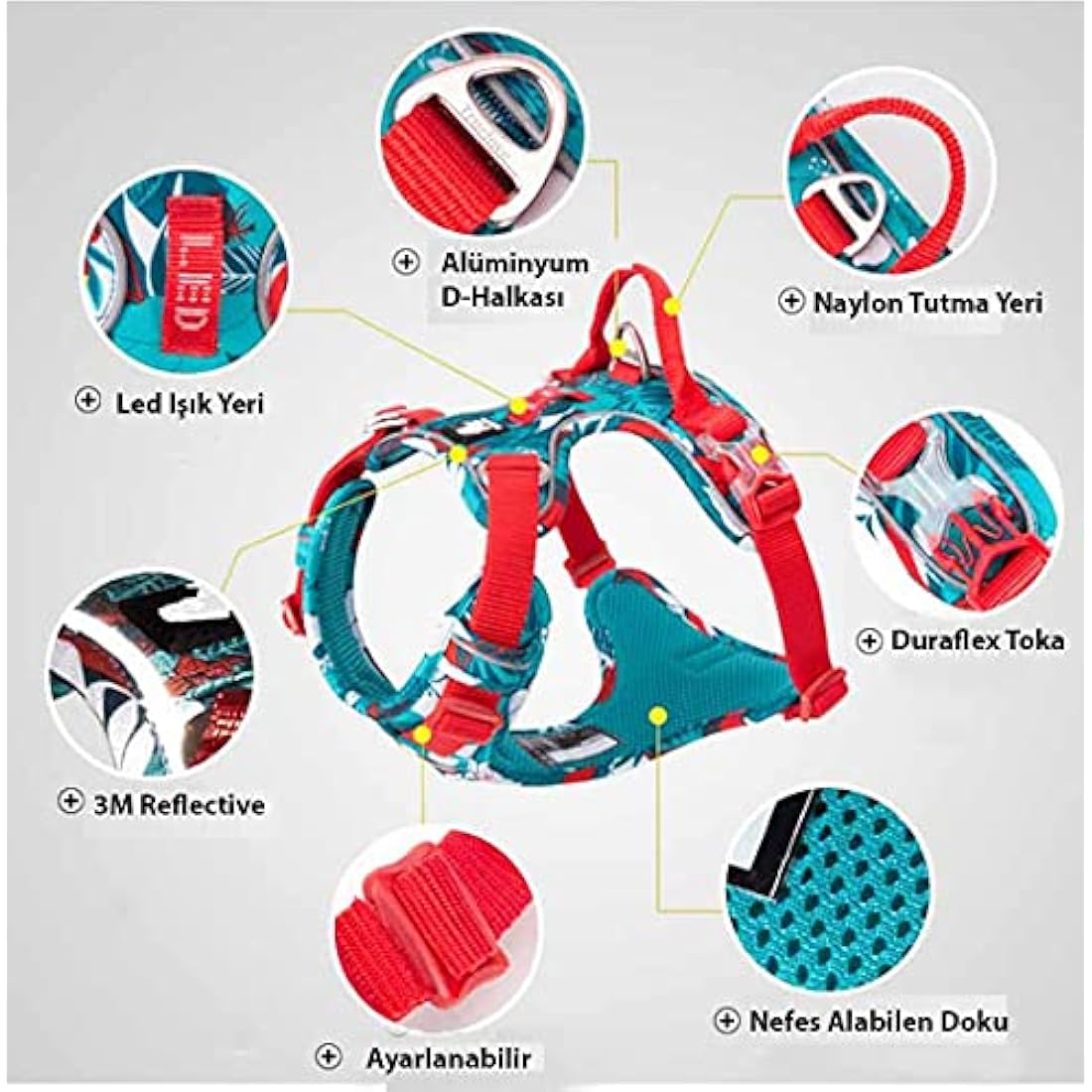 Dog Harness No Pull Adjustable Reflective Step-in Soft Nylon For Small Large Pet TLH5653(XL, Camouflage Purple)
