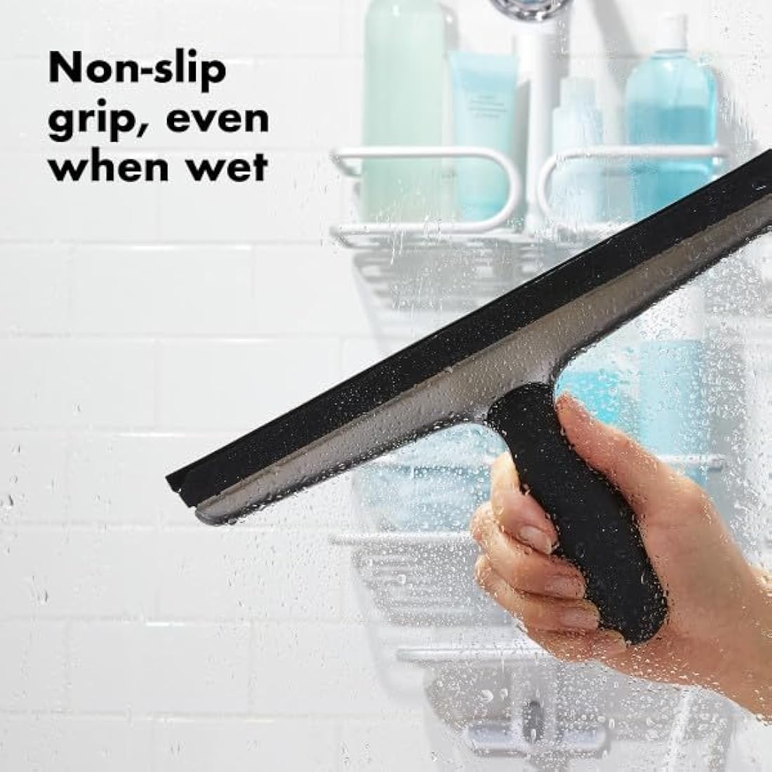 OXO 1060619 Good Grips Stainless Steel Squeegee, White/Black, 10 x 1.5 x 6 inches