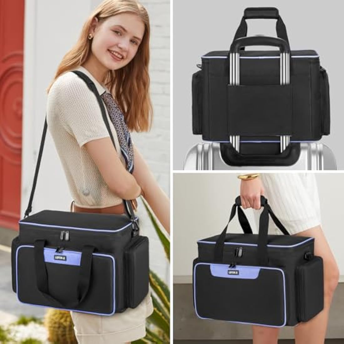 LEFOR·Z Sewing Machine Bag,Sewing Machine Carry Case with Pockets for Sewing Machines and Sewing Accessories,Sewing Bag Fit for Most Standard Size Singer,Brother,Janome,Sewing Box Large,Black