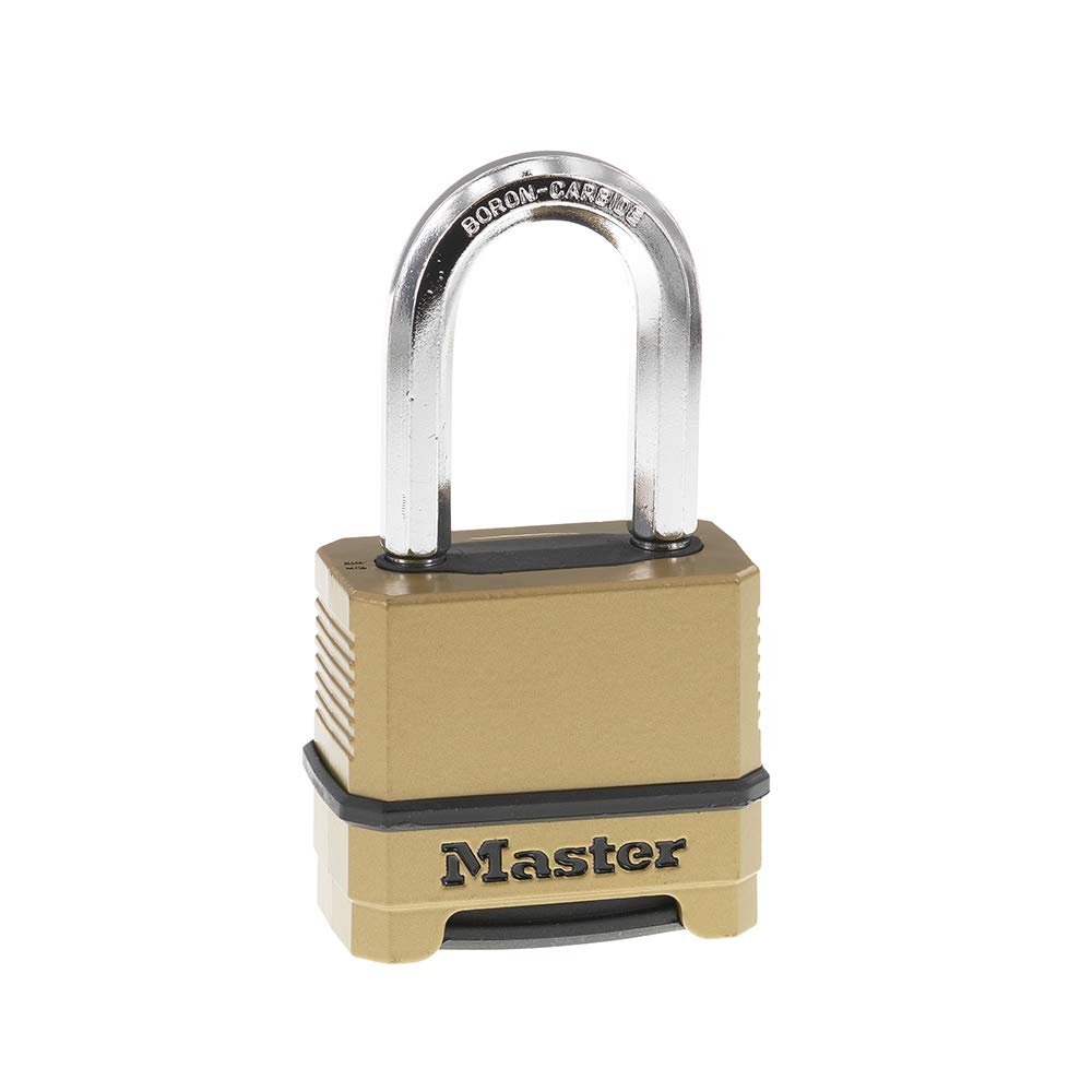 Master Lock M175XDLF Heavy Duty Outdoor Combination Lock, Brass Finish, 1-1/2 in. Shackle