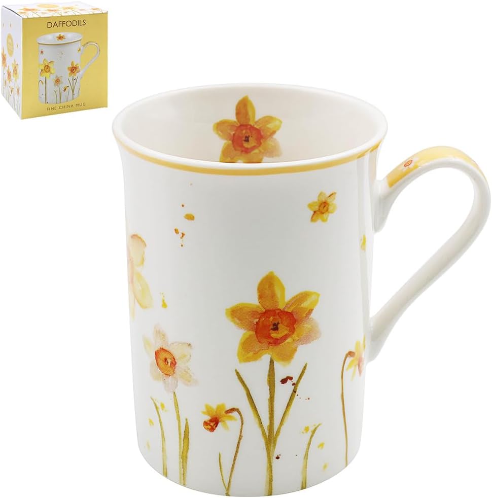 The Leonardo Collection LP94894 Ceramic Mug Daffodils design White and Yellow