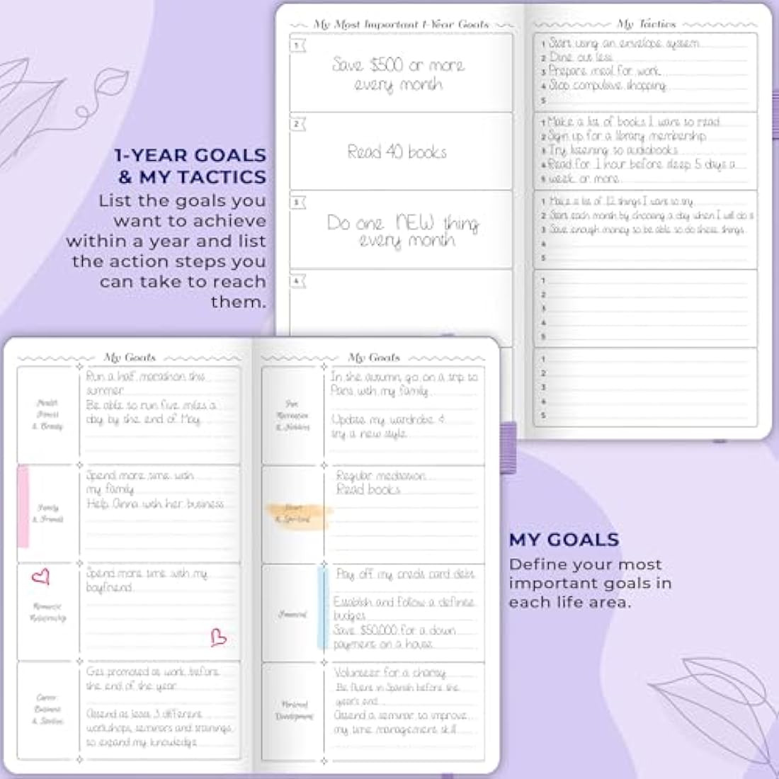 GoGirl Planner and Organizer for Women – Pocket Weekly Planner, Goals Journal & Agenda for Time Management & Productivity. Undated (Lavender)