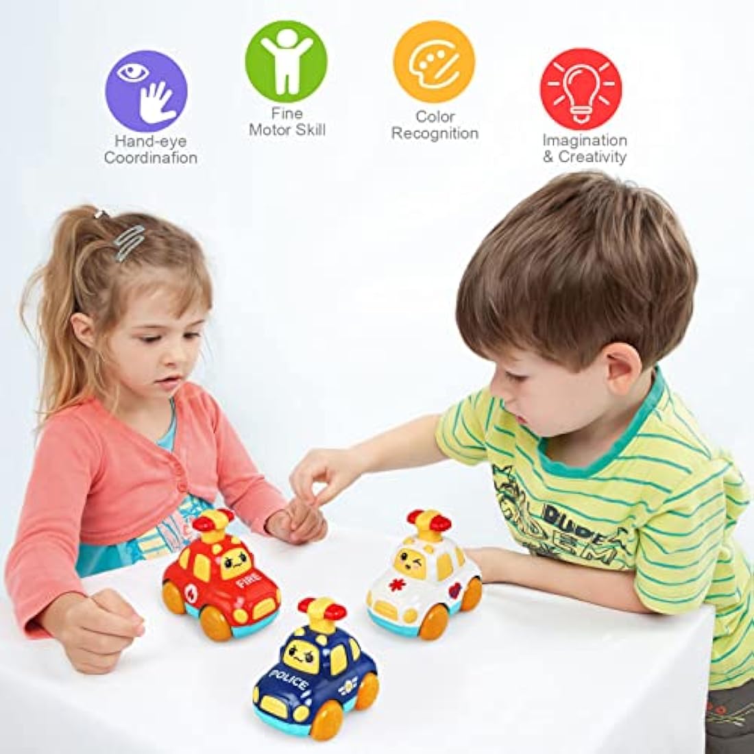 LEADSTAR Baby Toy Cars,Cartoon Wind up Cars for 1 Year Old Boy Gifts Press and Go Toddler Toy for Toddlers 1-3 Baby Toys 12-18 Months Gifts for 1 2 3 Year Old Boys Girls