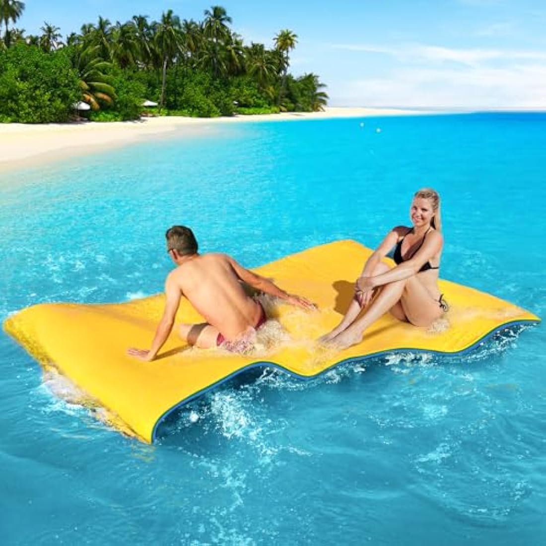 CTSC Floating Mat - Floating Island - 3-Layer Floating Water Mat, Water Trampoline for Kids and Adults, Tear-Resistant XPE Foam Mat for Lake Beach Ocean Pool