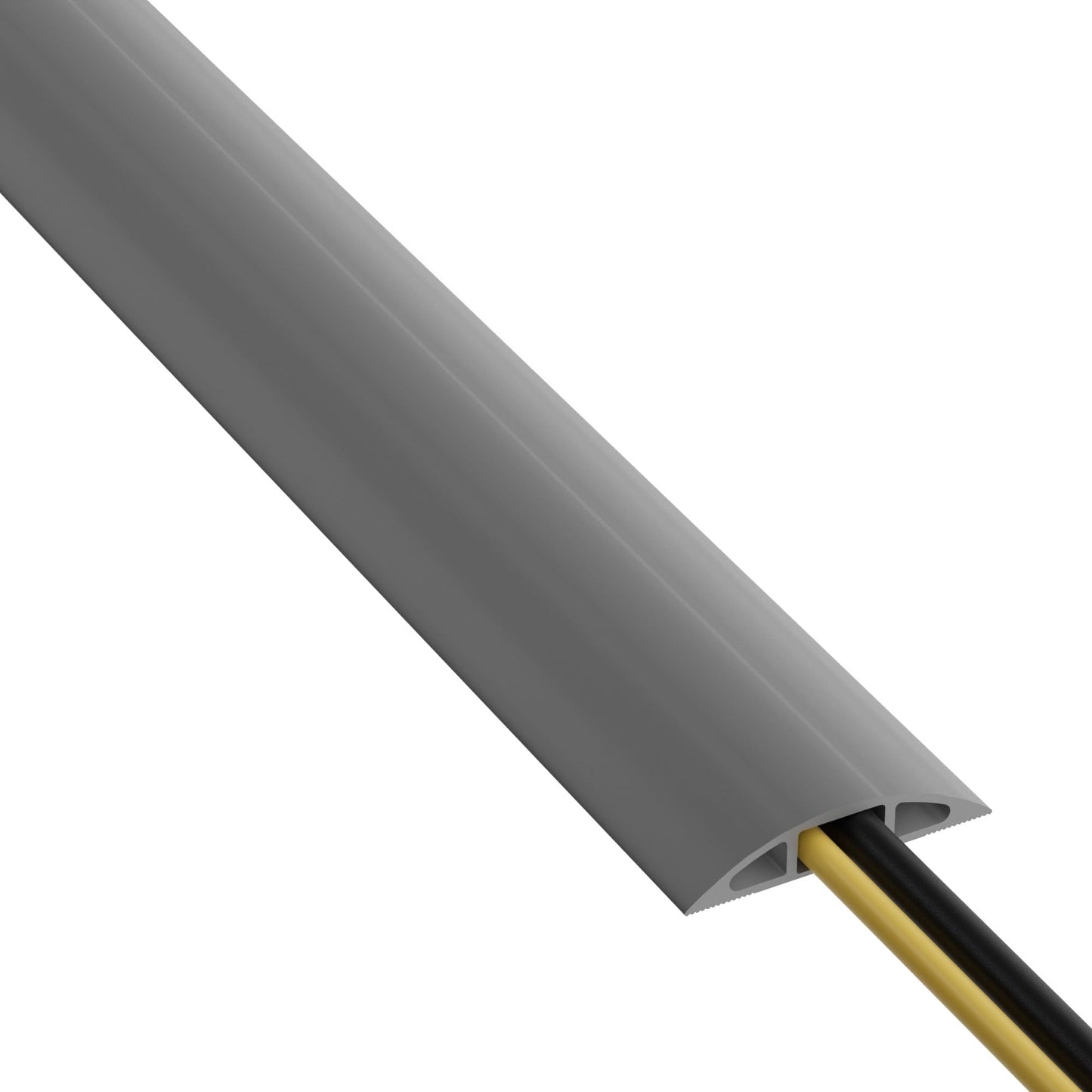 D-Line Floor Cable Protector, Wire Cover - Cable Management Solution, Channel to Protect Wires & Prevent Trips - 1.8m Length, Cavity = 17mm (W) x 9mm