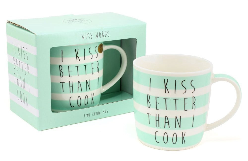 "I Kiss Better Than I Cook" Novelty Mug