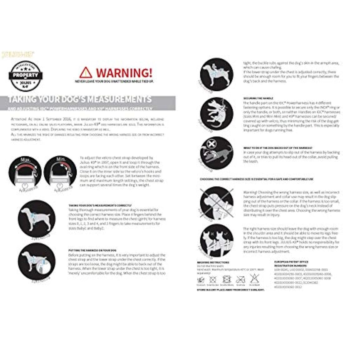 JULIUS-K9Powerharness, Size: M/0, Anthracite