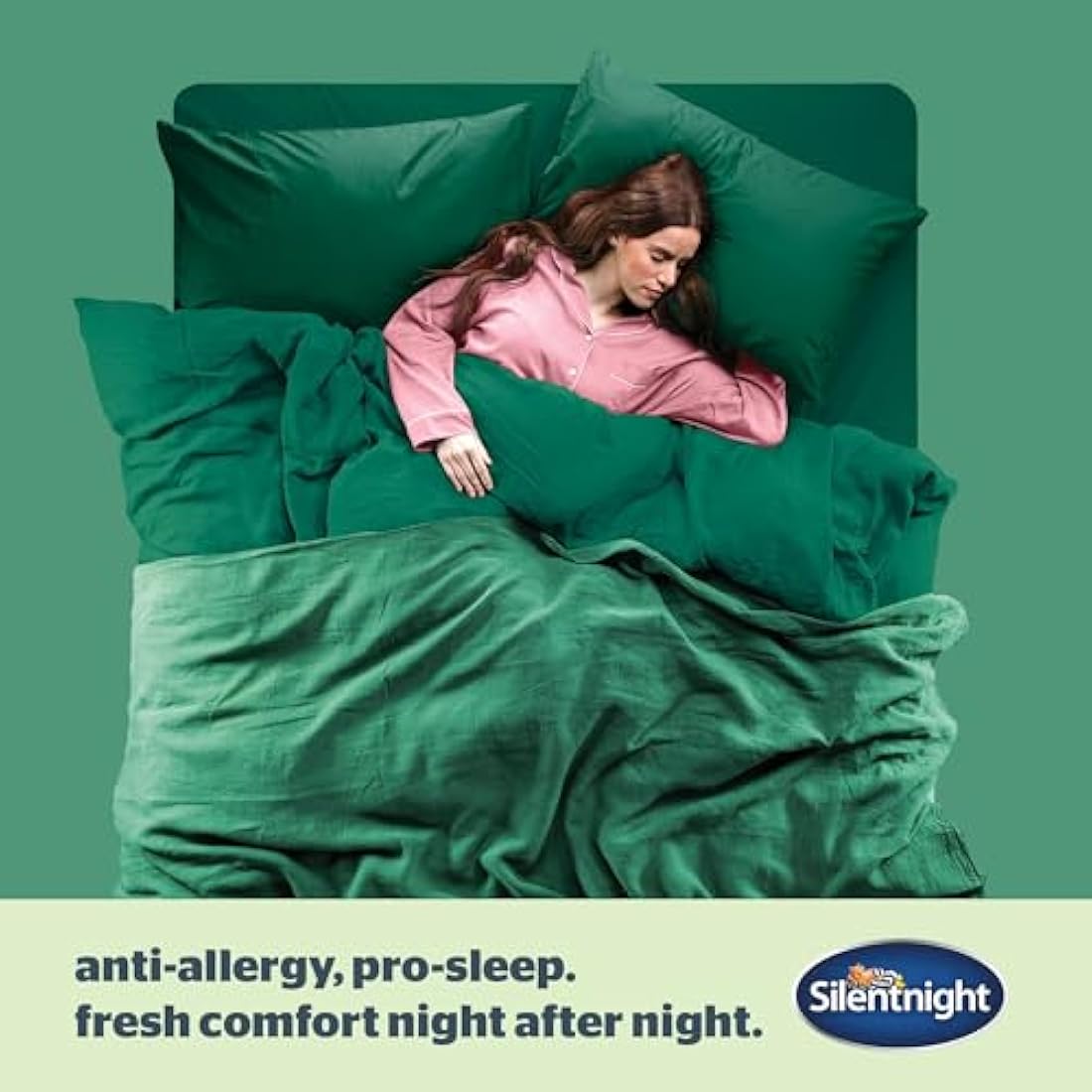 Silentnight Anti Allergy Firm Pillows 4 Pack – Firm Support Pillows with Fibre Core Ideal for Side Sleepers and Neck and Shoulder Pain Relief – Hypoallergenic – Pack of 4, White