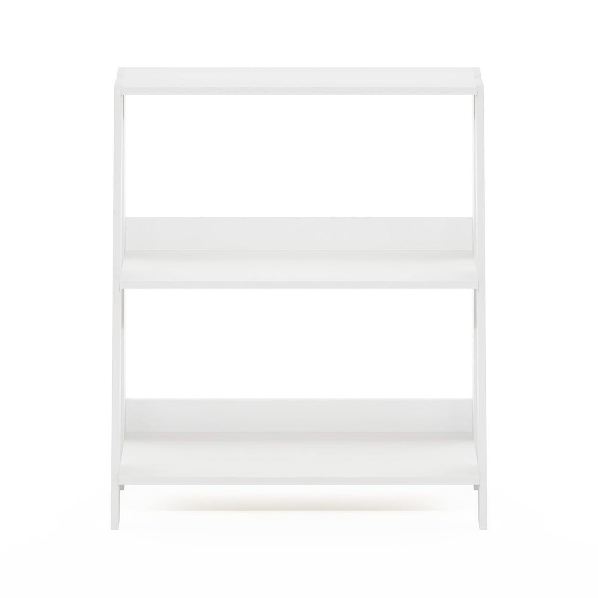 Furinno LADDER Shelf, 3-Tier Ladder Book Shelf, Bookcase, Storage Shelves, Storage Rack, for Organization and Storage, Living Room, Home Office, White