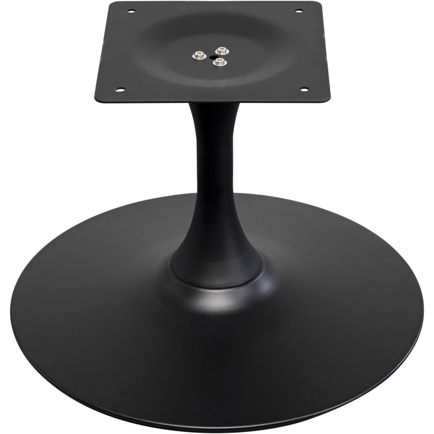 Kare Design Coffee Table Schickeria Walnut, Brown, Black, Wooden Look, Steel Base, Diameter 80cm, Modern, Round Sofa Side Table