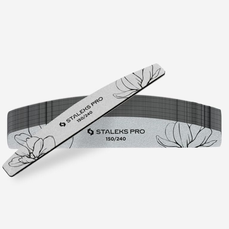 STALEKS PRO Professional Mineral Nail File 100 and 180 Grit ? for Manicure and Pedicure, Ideal for Natural and Artificial Nails, Single Use, Set of 25
