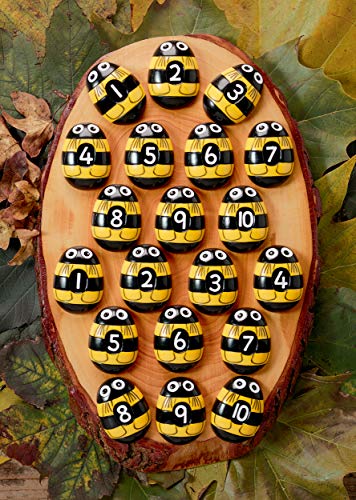 Yellow Door Honey Bee Number Stones | Early Maths | Bees Number Bonds | Maths for ages 2 3 4 5 |Addition Subtraction |Subitising | Early Educational Toys for Counting 1-10 | Sequences Numerals