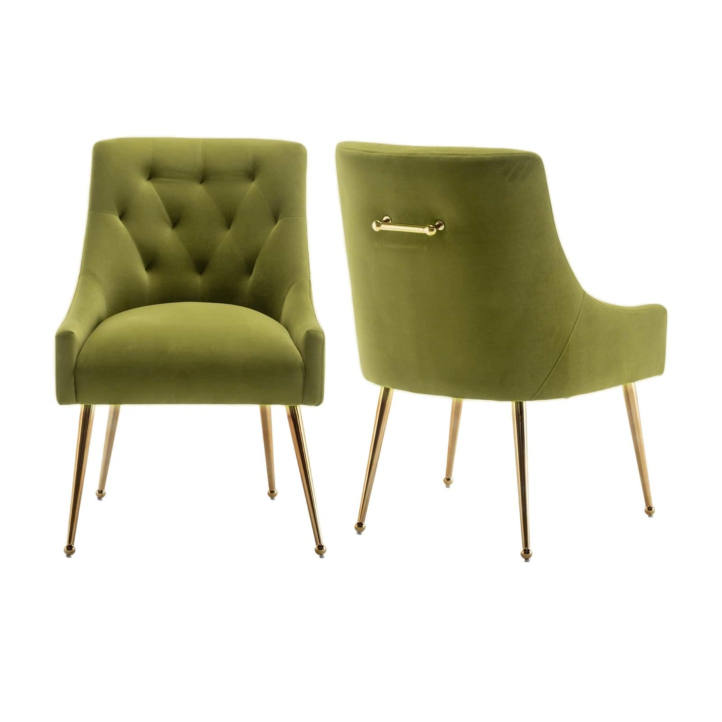 SEYNAR Dining Chair Set of 2,Modern Velvet Dining Chairs with Gold Legs,Elegant Tufted Accent Chairs for Reception, Living Room or Study Room