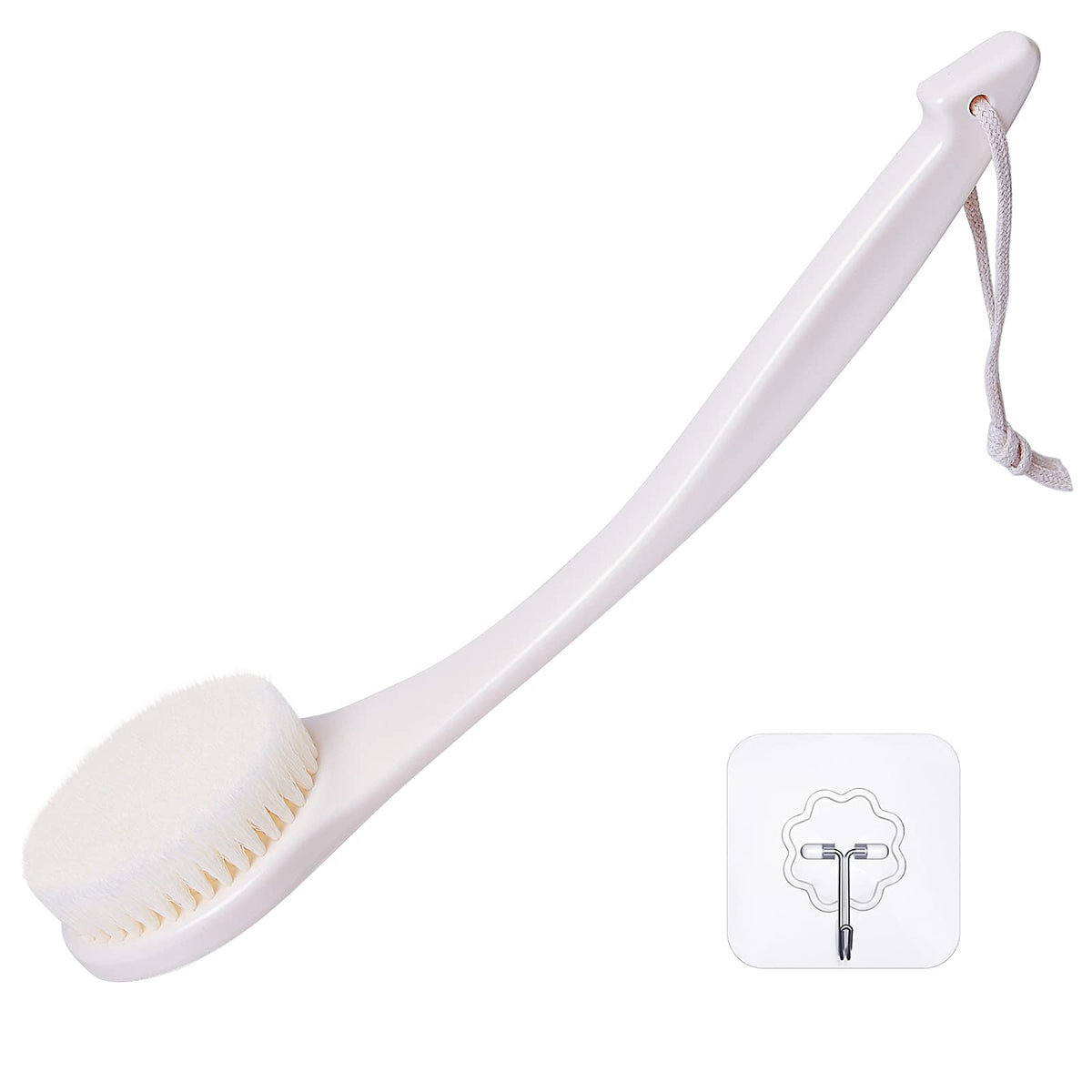 Body Brush Back Scrubber (Cream White PE)