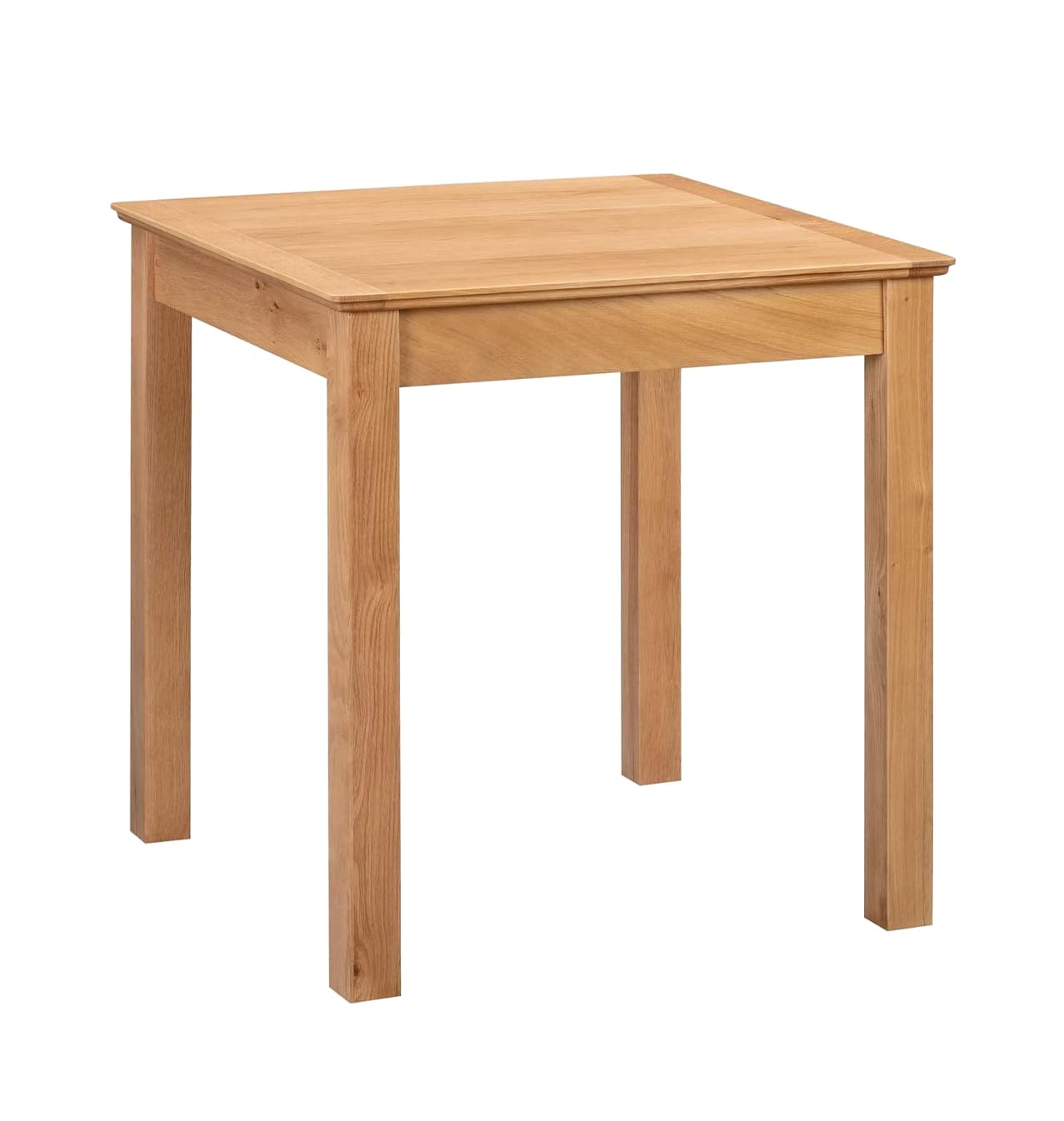 Hallowood Furniture Hereford Small Dining Table in Light Oak, Square-Shaped Solid Wooden Oak Dining Table for Kitchen, Breakfast, Home, Office, or