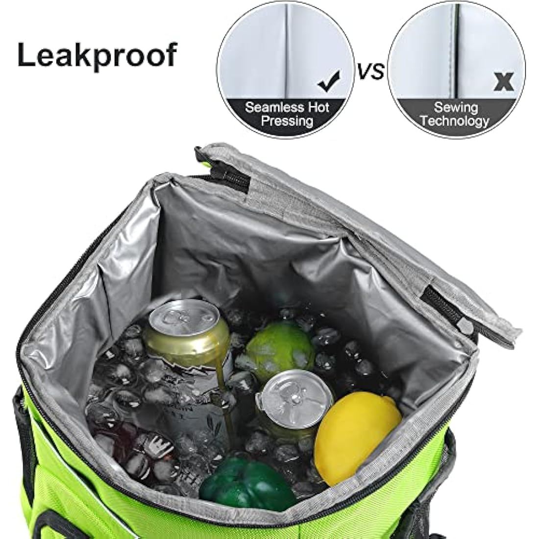 Outplea 30L Cooler Backpack, 36 Cans Insulated Soft Cooler Bag with Top Easy Access Pocket, Leak Proof Picnic Backpack for Beach Travel Camping BBQ