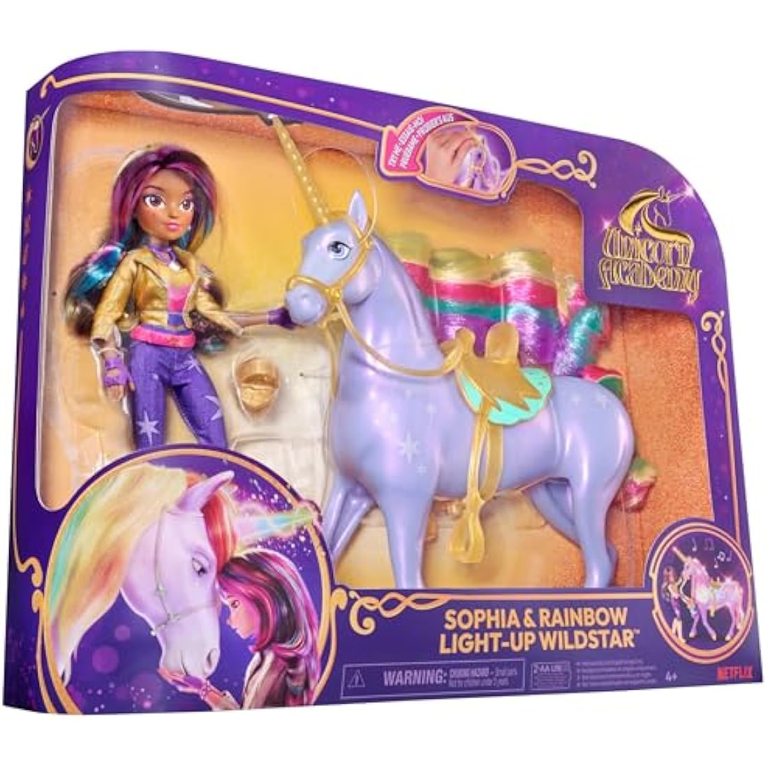 Unicorn Academy, Sophia & Interactive Rainbow Light-up Wildstar Unicorn Toy with Lights, Sounds and Music, Dolls and Unicorn Toys for Girls Aged 4 and up