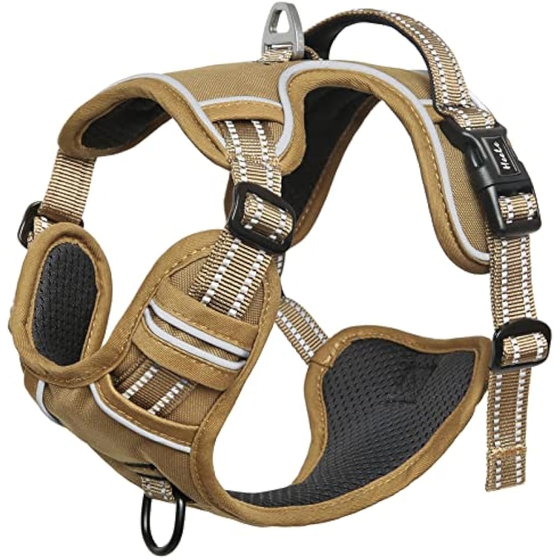 HEELE Dog Harness Small No Pull with Soft Handle Reflective Puppy Harness Adjustable, Black, XS