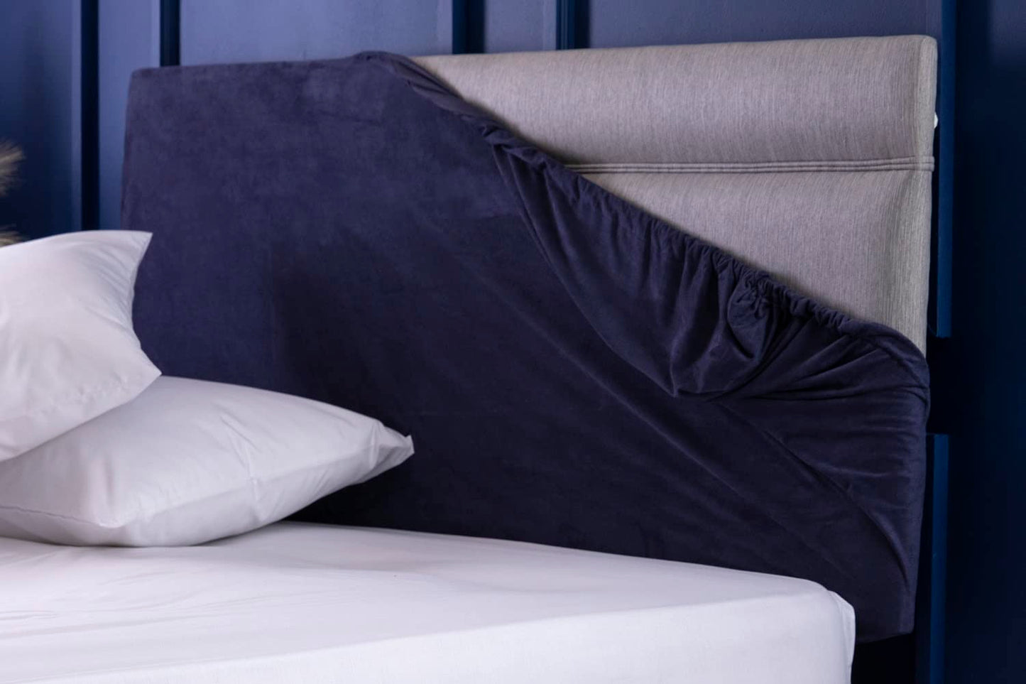 Belledorm Faux Suede Headboard Cover Wrap (Navy, Super King)