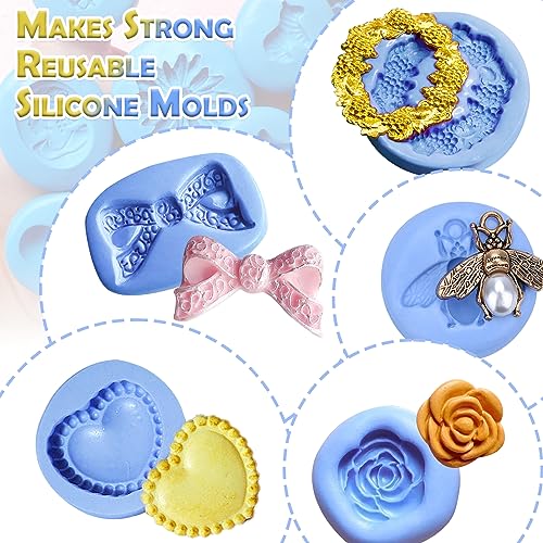 Silicone Putty - 1,200g Flexible Silicone Mold Making Kit - Easy 1:1 Mixing Ratio Fast Curing Moulding Putty for Reusable Moulds, Casting, Resin, Soap
