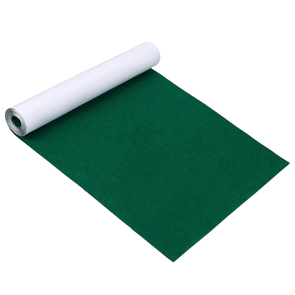 BENECREAT 40cmx2m Green Self Adhesive Sticky Backed Felt Baize, Multipurpose Day Adhesive Fabric Sheet for Box Liner, Cup Mat, Picture Framing, Chair